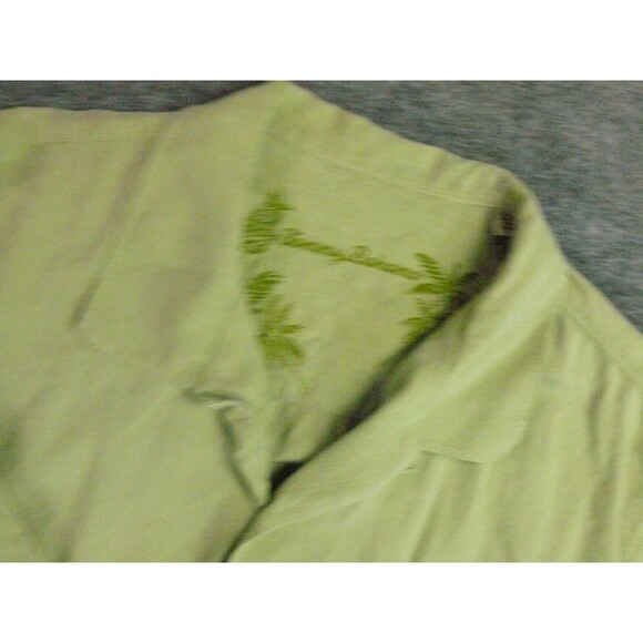 Tommy Bahama Shirt Mens XL Green Silk Camp Palm Embroidered - Picture 1 of 9